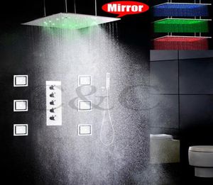 Juego de grifo de ducha LED para baño Cabezal de ducha LED atomizador y de lluvia de 20 pulgadas 4 funciones de agua funcionan juntas o por separado 008203512310