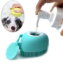 Chien toilettage salle de bain chiot grand chien chat bain gants de Massage brosse doux sécurité Silicone accessoires pour animaux de compagnie produits Mascotas