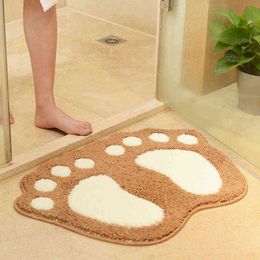 Badkamer tapijt bad pad tapijten microfiber mini matten voet print badmatten antislip badkamer tapijt, mat toilet Tapete para banheiro 2111109