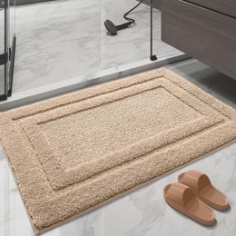 Alfombras de baño alfombra de baño alfombras de ducha alfombra de baño absorbente antideslizante 16 "x 24" beige