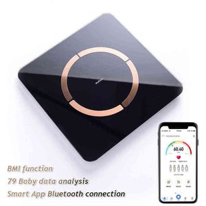 Balance de la salle de bain Smart Sans fil Digital Poids Balance Fat Balance d'eau Balance BIM Composition BOG Analyseur Connectez le smartphone Bluetooth H1229