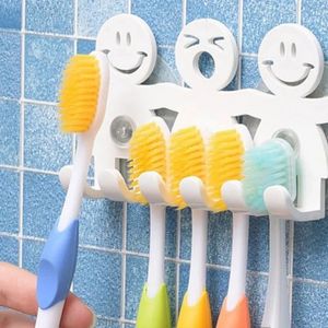 Bathroom Sets Cute Cartoon Sucker Toothbrush Holder Suction Hooks 5 Position Tooth Brush Holder wholesale ss1205