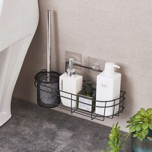 Estante de baño, estante de almacenamiento de Metal, estante de acero inoxidable sin perforaciones, ducha firme, cocina, estante organizador de almacenamiento de pared ajustado