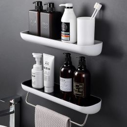 Étagère de salle de bain pas de forte organisateur de douche rangement de douche étagères d'angle noir / gris