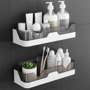 Badkamer Plank Organizer WC Shampoo Houder Douche Planken Wall Mount Keuken Opslag Mand Makeup Organizer Badkamer AccessoNie 210811