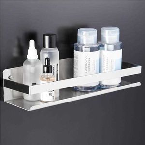 Estante de baño Estantes cuadrados de acero inoxidable Estantes de toalla Toalla de ducha Soporte de champú Cocina Condiment Storage Rack 210724