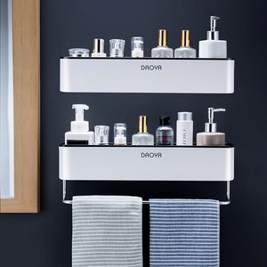 Étagère de salle de bain murale shampooing douche étagères support cuisine étagère de rangement organisateur porte-serviettes accessoires de bain Y200407