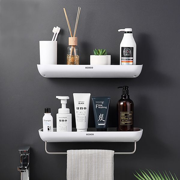 Étagère de salle de bain murale shampooing douche étagères support cuisine salle de bain support de rangement organisateur porte-serviettes accessoires de bain 210331