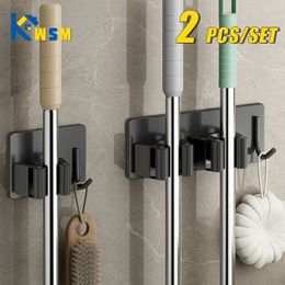 Mensole da bagno 1-3 pezzi Rack di stoccaggio per uso domestico in acciaio inossidabile Gancio senza chiodi per bagno Scaffale per scopa a parete Scaffale per scopa impermeabile 231204