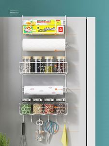 Badkamerplanken 2/4/6 lagen koelkast zijkant plank organisator keuken muur hangende koelkast opslagrek papieren handdoekhouder kruid 230207