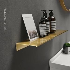 Étagères de salle de bain 30-50 cm moderne brossé or noir blanc salle de bain étagère de rangement étagères de salle de bain cuisine étagère murale accessoires pour la maison 231204