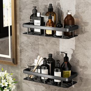 Étagères de salle de bain en alliage d'aluminium sans perceuse, support mural d'angle, support de rangement de douche, organisateur de maquillage de toilette pour shampoing 230327