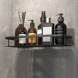 Estantes de baño estante de almacenamiento de ducha de aleación de aluminio sin aliento soporte de montaje en la pared soporte para el inodoro Organizador de maquillaje para champú