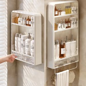 Badkamerplanken Badkamerorganizer Planken Rek Ponsvrij Wandmontage Badkamer Wastafel Cosmetisch Toilet Muur Meerlaags Opbergaccessoire 230927