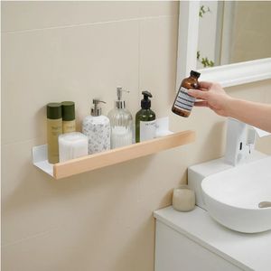 Badkamerplanken Badkamerrek Wandmontage Doucheruimte Toilet Scandinavische stijl Plank Cosmetische opbergruimte Keuken Multifunctionele plank Massief hout 231124