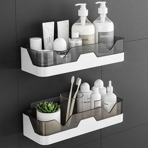 Bathroom Shelves Bathroom Shelf Organizer Shower Storage Rack Black Corner Shelves Wall Mounted Aluminum Toilet Shampoo Holder No Drill 230530