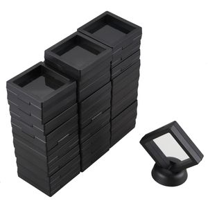 Étagères de salle de bain Boîte d'affichage de pièce de monnaie Ensemble de 30 supports de cadre flottant 3D avec supports pour pièces de monnaie Défi Médaillons AA Bijoux Noir 230615