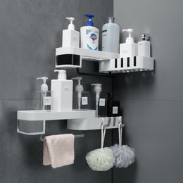 Étagères de salle de bain Étagère de rangement d'angle pour salle de bain Étagère de rangement pour shampoing et cosmétique