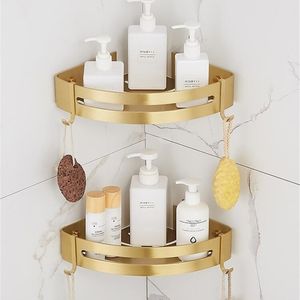 Badkamer planken hoekplek muur gemonteerd geborsteld gouden aluminium douche shampoo houder plank 221007