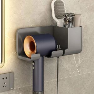 Badkamer Planken Föhnhouder Wandplank Zonder Boren Plastic Standaard Met Opbergdoos Wc Blower 231216