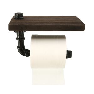Badkamerplanken industriële retro ijzeren toiletpapierhouder el roll hangende rek houten plank met telefoon y200108