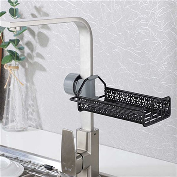 Estantes de baño Organizador de cocina Estante Desmontable Elevación Fregadero Escurridor Cesta Grifo Estante de ducha Soporte de almacenamiento Accesorios 210724