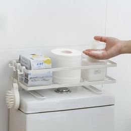Estantes de baño Estante de baño multifuncional sin perforaciones WC sobre estante para inodoro Soporte para papel higiénico Soportes para toallas Estantes de almacenamiento para lavadora 231124