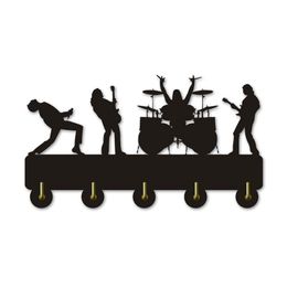 Badkamer Planken Muziekband 5 Metalen Haken Wandkapstok Houten Wasknijpers Rustieke Drop 230710