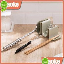 Estantes de baño Nuevos utensilios de cocina Olla Er Estante Simple Práctico Cuchara Estante de almacenamiento Creatividad doméstica Conveniente Moda Wave Dr Dhsfy