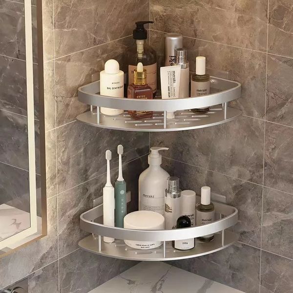 Estantes de baño sin perforar, lavabo, inodoro, trípode, gabinete de almacenamiento de maquillaje, estante de ducha, accesorios de baño 240129