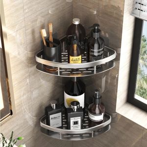 Étagères de salle de bain Nodrill support mural étagère d'angle douche support de rangement pour WC shampooing organisateur accessoires 221128