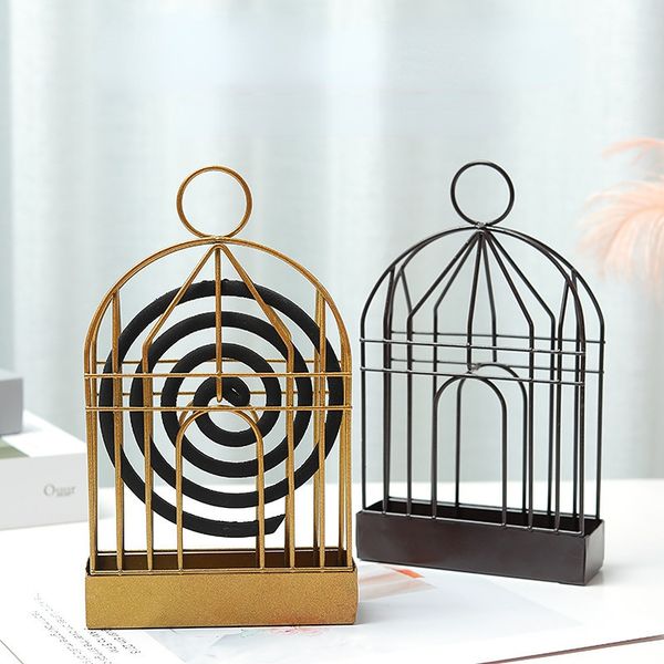 Mensole da bagno Nordic Gold Birdcage Mosquito Portaincenso Summer Iron Home Decoration