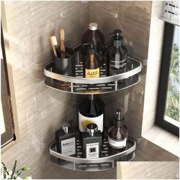 Badkamer Planken Shees Nodrill Wandmontage Hoekplank Douche Opbergrek Houder Voor Wc Shampoo Organizer Accessoires 230607 Drop D Dhfgs