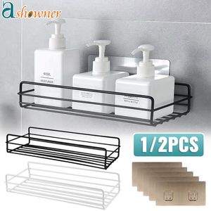 Étagères de salle de bain Étagère Shampooing Rack De Stockage Bain Panier Suspendu Fer Cosmétique Titulaire PunchFree Cuisine Assaisonnement Organisateur Accessoires 230809