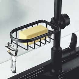 Étagères de salle de bain Panier de vidange de douche Étagères de salle de bain Support de rangement noir/argent Étagère de drainage de robinet réglable Étagère de rangement pour articles divers de cuisine 230421