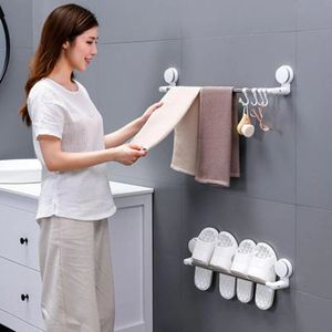 Étagères de salle de bain Ventouse Porte-serviettes poinçonnage gratuit toilette salle de bain ventouse crochet étagère à serviettes mural barre finition 230901