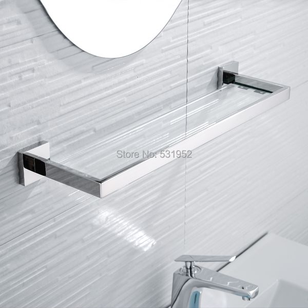 Étagères de salle de bains SUS 304 en acier inoxydable salle de bains étagère en verre support mural porte-serviettes en verre poli stockage porte-serviettes support 230421