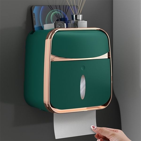 Étagères de salle de bain Porte-papier hygiénique Organisateur de rangement Étagère Accessoire Supports Bain Cuisine Lavabo Armoire Murale 221102