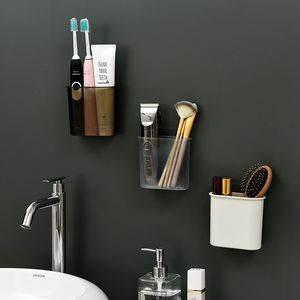 Étagères de salle de bain porte-brosse à dents toilette salle de bain ventouse murale peigne boîte de rangement brosse à dents adhésif accessoires
