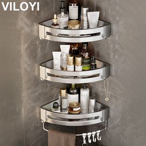 Badkamer planken viloyi badkamer planken muur gemonteerd geen boorruimte aluminium douche hoek caddy opbergplank meerlagige keuken organizer rek 230327