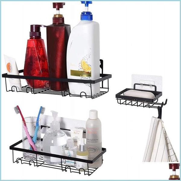 Étagères De Salle De Bains Mur Salle De Bains Étagère À Savon Shampooing Cosmétique Douche Drainage Rack De Stockage Accueil Wc Accessoires 4885 Q2 Drop Delivery 20 Dhbsl