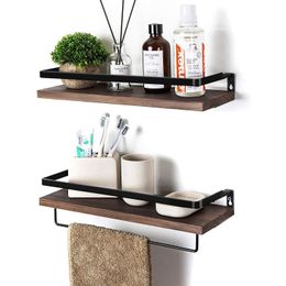 Badkamer planken Wall-Hung Type Wall Shelf Sundries Opbergdoos Prateleira Hanger Organizer Houten decoratief