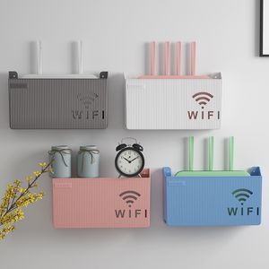 Étagères de salle de bain sans fil WiFi routeur rack stockage boîte murale ABS organisateur câble support d'alimentation décoration de la maison bacs