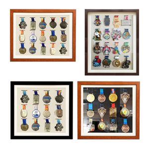 Prateleiras de banheiro Madeira Maratona Moldura para exibição de medalhas Moldura personalizada para porta-medalhas Porta-medalhas Vintage Poster DIY Protect 230615