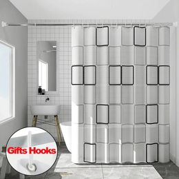 Rideaux de douche de salle de bain avec crochets étanches et épreuves de salle de bain durables à l'épreuve de la salle d'autocrogie autocroprières rideaux de douche 240419