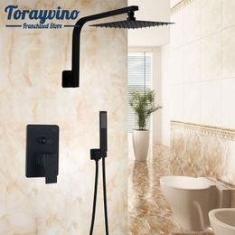 Ensemble de robinet de douche de salle de bain Dusche en laiton noir Pirorde de boulangeur de pulvérisateur avec mur à main