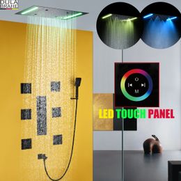 Thermostatische badkamer douchekraan set douchemengkraan paneelsysteem badkamer plafond regendouche met LED-touchscreen