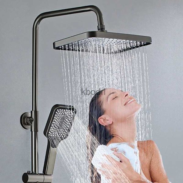 Pommeaux de douche de salle de bain 12 pouces pomme de pluie Supercharge Top Spray haute pression pluie large couverture 360 accessoires pivotants YQ240126