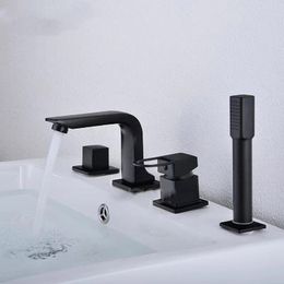 Badkamer douchekoppen 4 stks badkraan bassin dekwall gemonteerd handheld kuip mixer kraan koud water met hand 230406