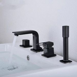 Pièces de douche de salle de bain 4pcs Baignette robinet bassin bassin de pont de pont manuel de baignoire à main